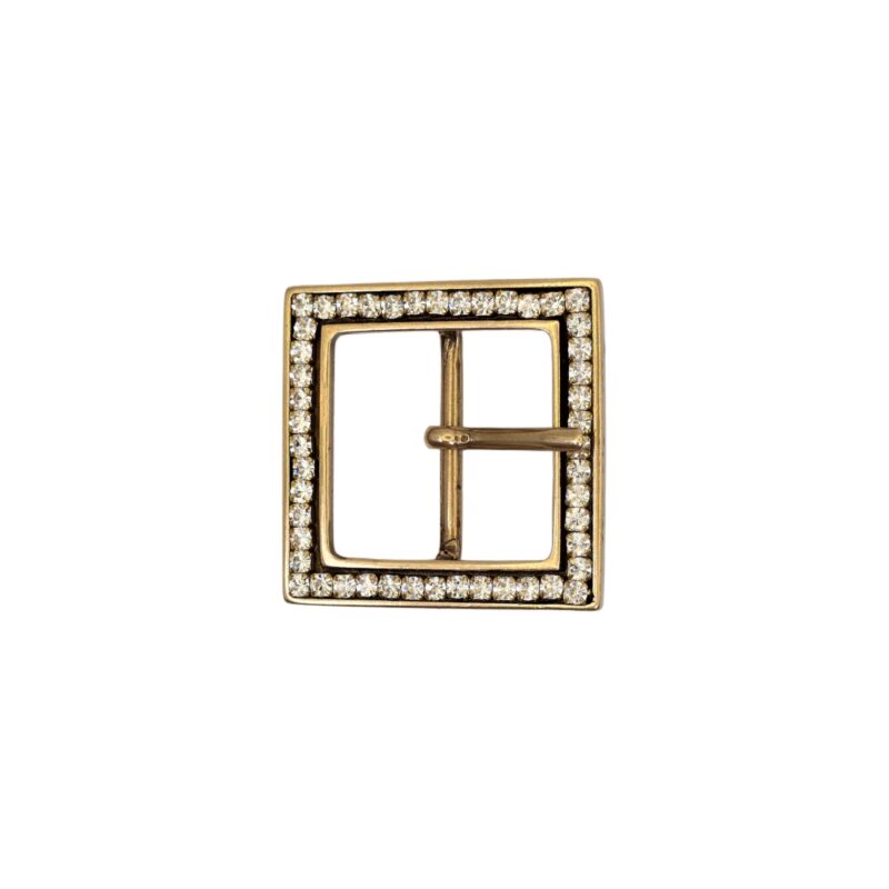 Hebilla  doble 40mm oro viejo/strass 9209