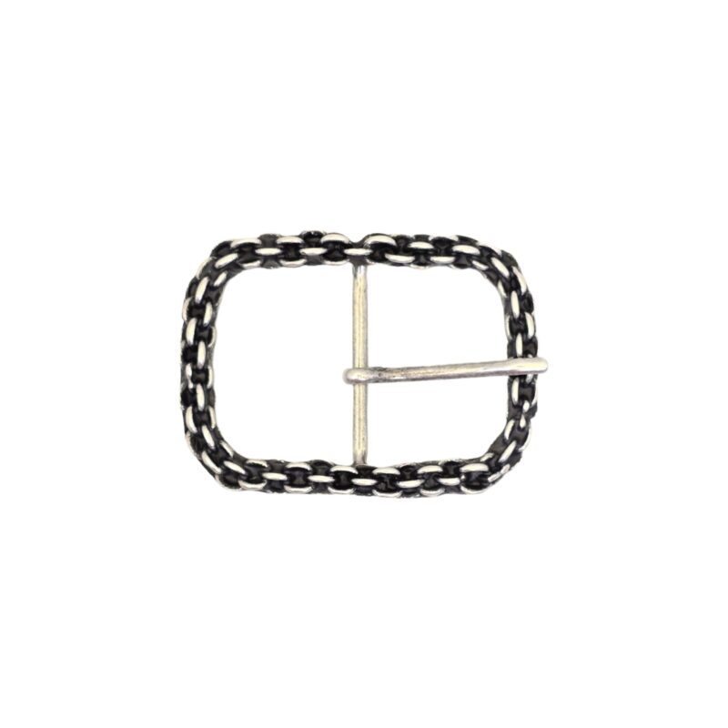 Hebilla  doble 40mm plata vieja 9211