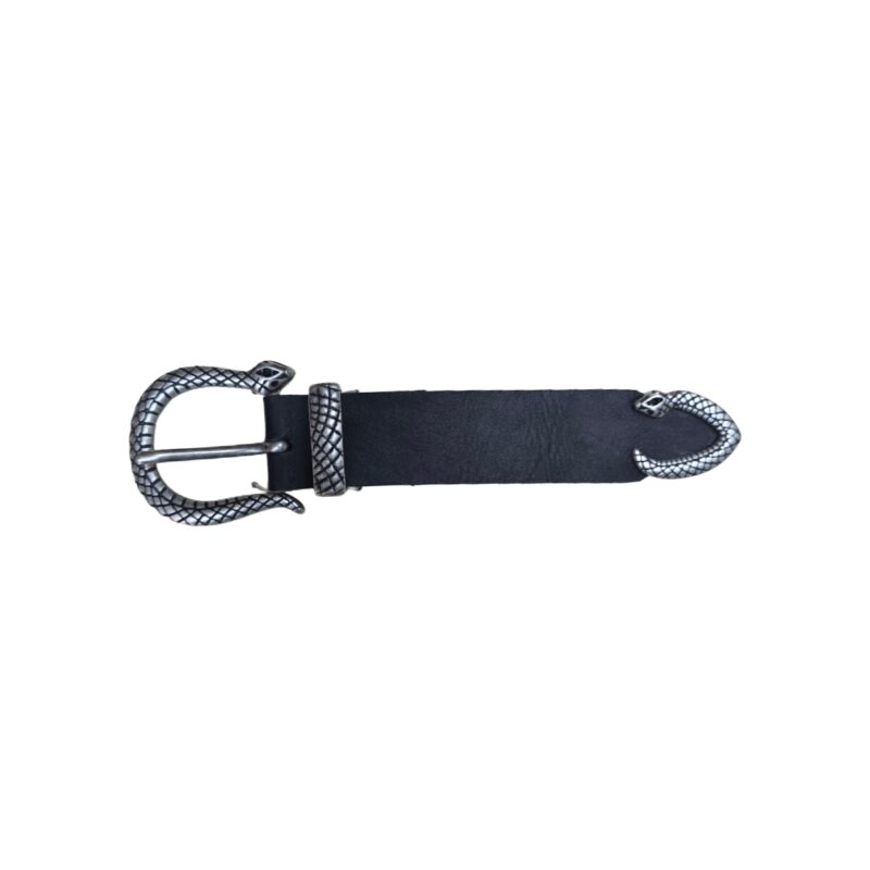 Hebilla con pasador y puntera 30mm plata vieja 9162