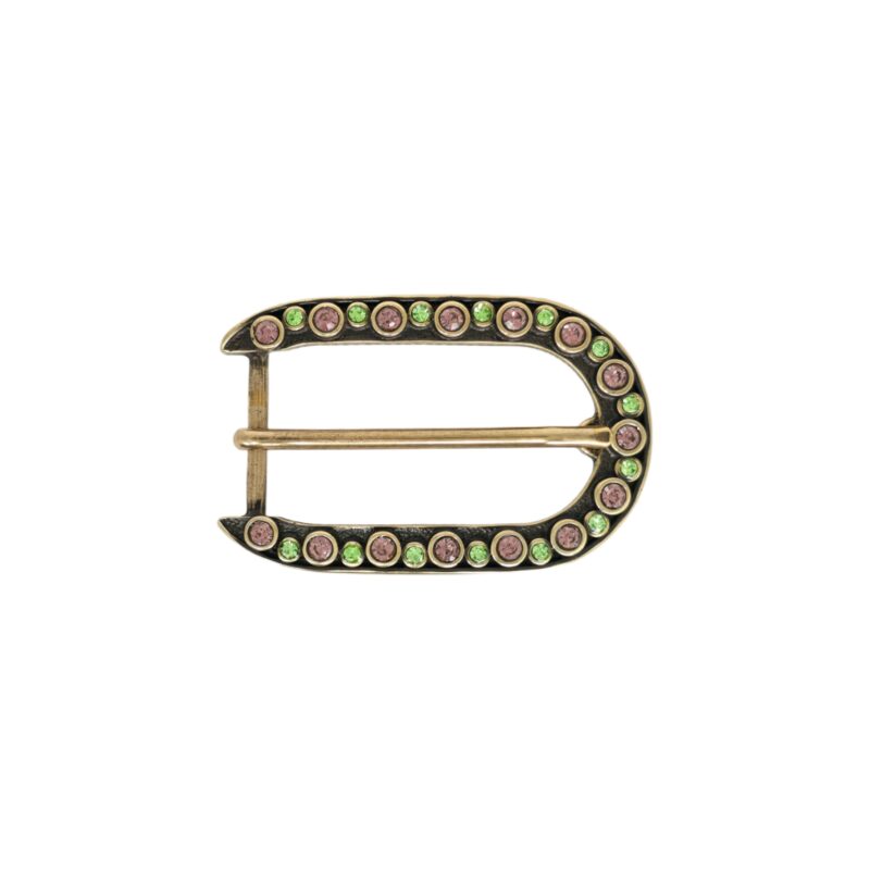 Hebilla 30mm oro viejo con strass 9096