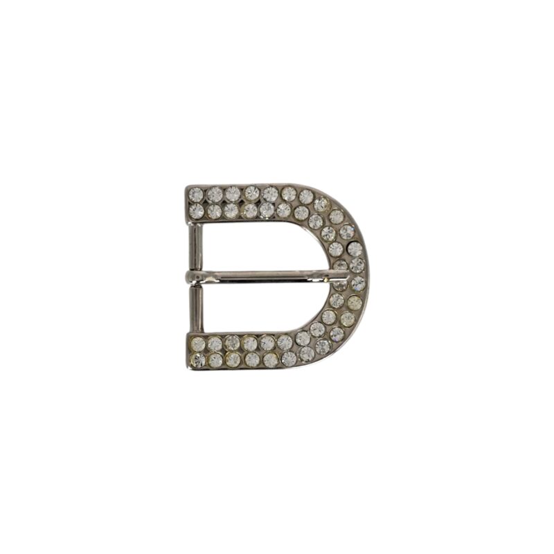 Hebilla 30mm niquel con strass 8140
