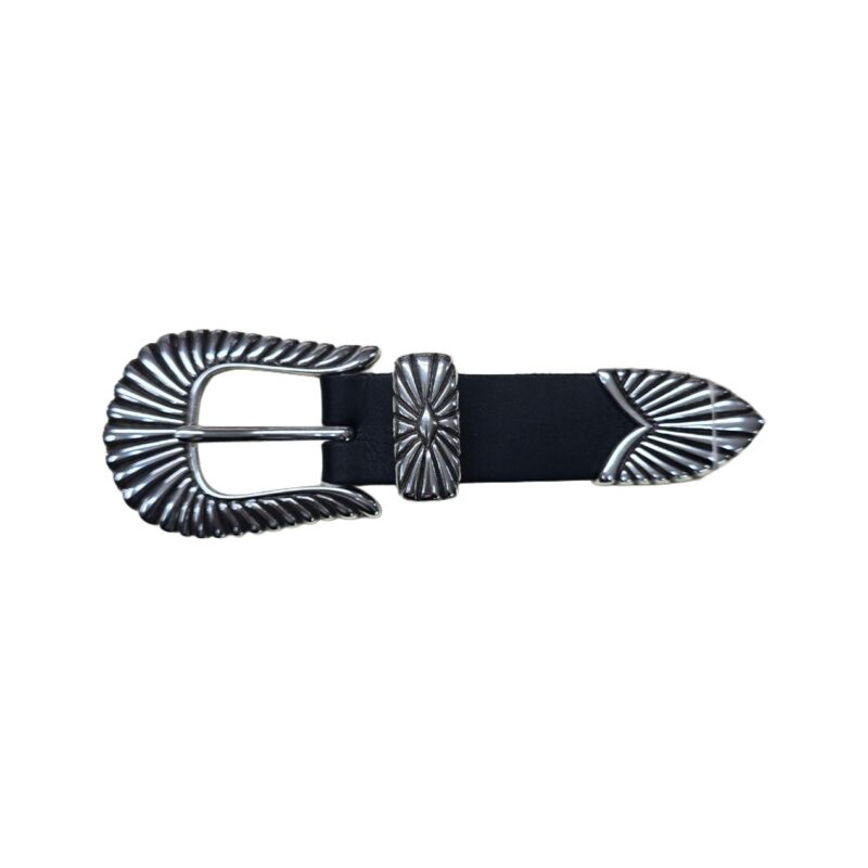 Hebilla con pasador y puntera 25mm plata bisu