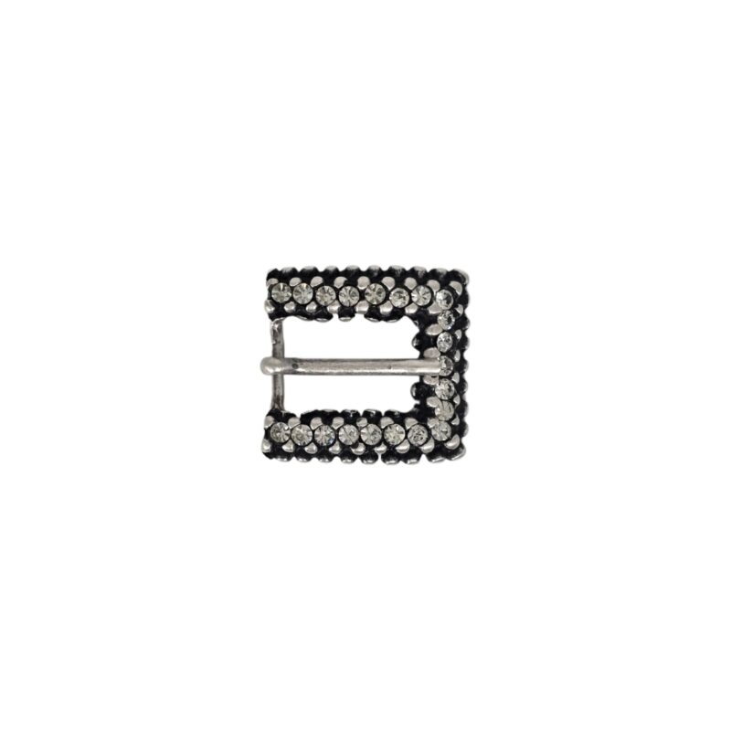 Hebilla 20mm plata vieja con strass 9215
